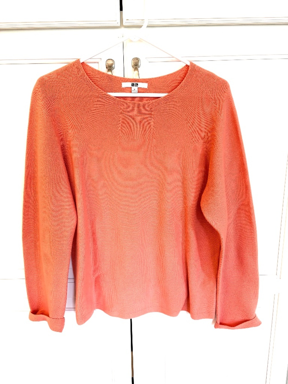 Womens  coral Uniqlo 100% cotton sweater size medium